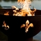 Ξύλινο καίγοντας κύπελλο κοιλωμάτων πυρκαγιάς χάλυβα Corten ημισφαιρίου για την υπαίθρια στρατοπέδευση